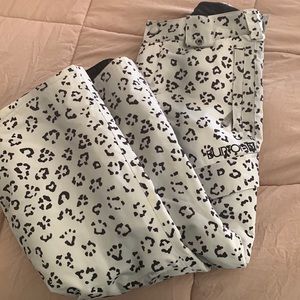 Burton Snow Leopard Print Ski Pants Sz7/8 Kids